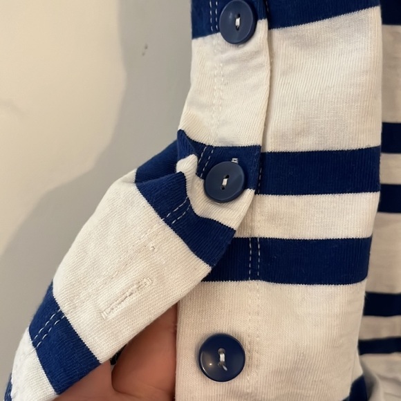 ANTHRO MAEVE Striped Sailor Cowl-Neck Sleeveless Knit White Blue Size Small - Picture 11 of 11